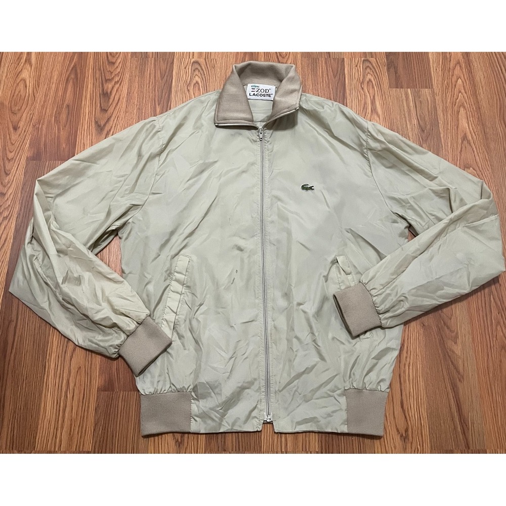 Izod Lacoste Jacket Mens Large Full Zip Harrington Golf Windbreaker